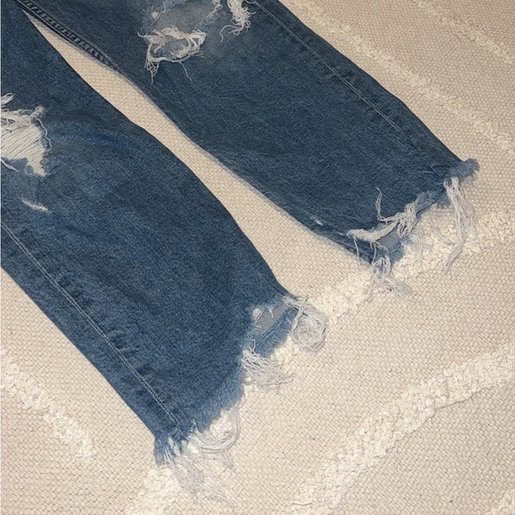 Mother Superior The Sinner Distressed Straight Crop Ankle Leg Jeans - Picture 11 of 16